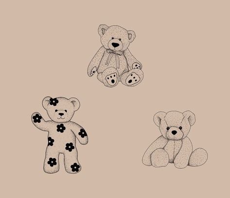 Cute Small Bear Tattoos, Minimalist Teddy Bear Tattoo, Fineline Teddy Bear Tattoo, Stuffed Animal Tattoo Simple, Dainty Teddy Bear Tattoo, Matching Teddy Bear Tattoos, Teddy Bear Tattoo Stencil, Bunny Stuffed Animal Tattoo, Fine Line Teddy Bear Tattoo