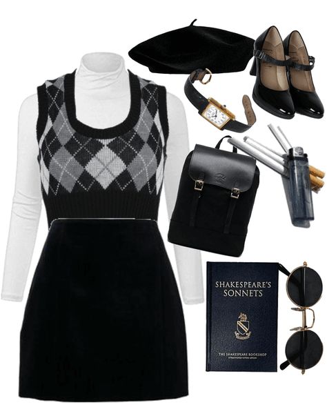 Estilo Academy Dark, Aesthetic Clothes Dark Academia, Dark Academia Outfit Shoes, Dark Academia Business Outfit, Christmas Academia Outfits, Dark Academia Old Money Outfit, Aesthetic Outfits Academia, Black Academia Aesthetic Outfit, Royal Academia Outfits