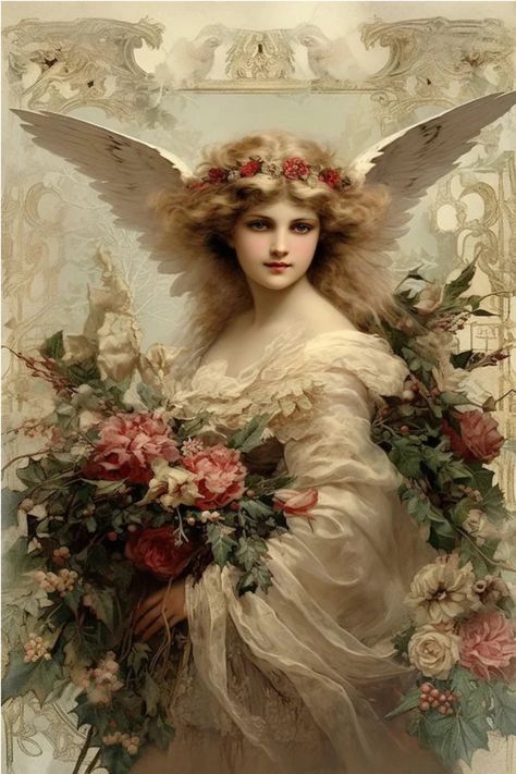 Celestial Christmas, Kunst Inspo, Victorian Angels, Angels Beauty, Victorian Paintings, Angel Sculpture, Beautiful Angels Pictures, Angel Images, Christmas Challenge