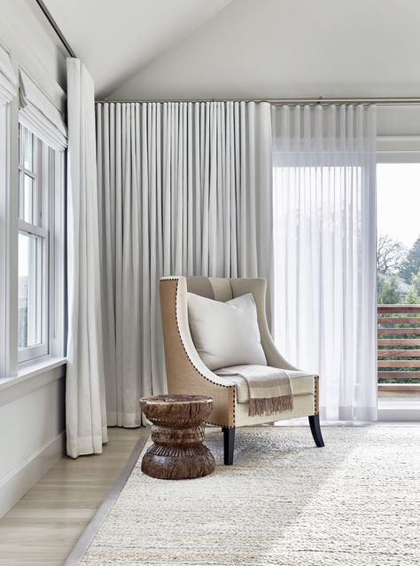 Grey Curtains Living Room, White Curtains Living Room, Living Room Draperies, Beach Curtains, Wave Curtains, Living Room Drapes, Living Room Images, Living Room Photos, Large Window