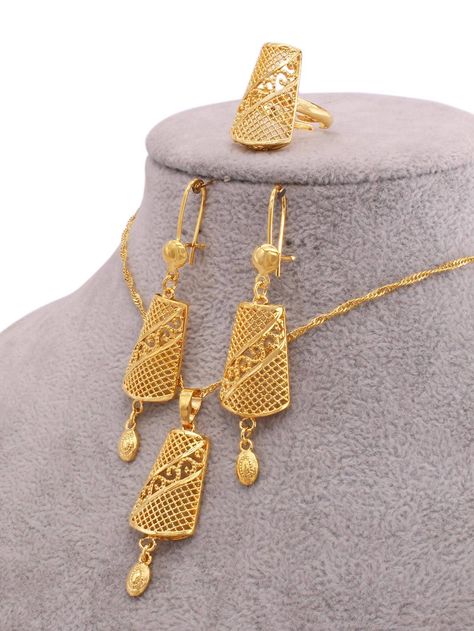 Gold  Collar     Embellished   Women's Fashion Jewelry Turkish Gold Jewelry, France Luxury, Crystal Bead Jewelry, Jewelry Set Design, Wedding Jewelry Set, Pendant Ring, Women's Jewelry Sets, Gold Jewellery Design Necklaces, Gold Collar