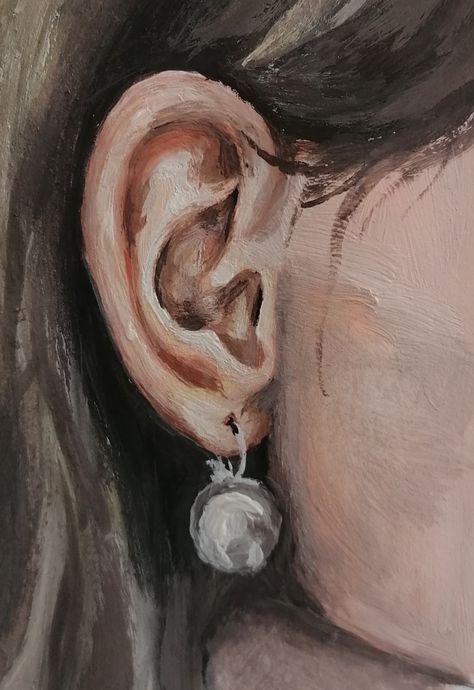 #painting#tempera#ear#acrylicpaint#myear Ear Painting Acrylic, Drawing With Tempera, Ear Painting, Dark Barbie, Faces Drawings, Massage Art, Abstract Impressionist Paintings, Ear Oil, Portrait Tips