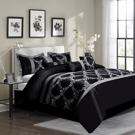 Gold Comforter Set, Unique Decorative Pillows, Bed Comforter Sets, Black King, Bed In A Bag, King Comforter Sets, King Bedding Sets, Queen Comforter Sets, Comfy Bed