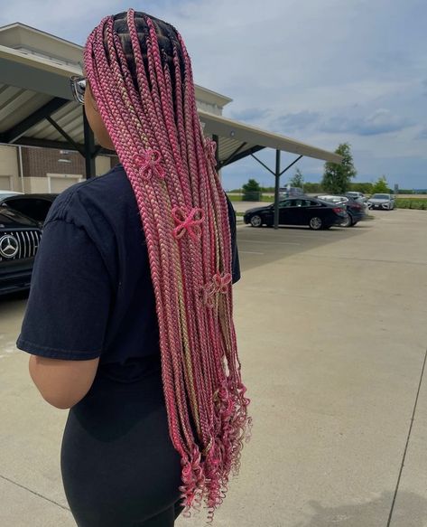 Color Combos For Braids, Braid Combos, Cute Color Combos, Pink Braids, Color Braids, Afro Punk Fashion, Cute Box Braids, Braids Ideas, Hairstyles 2024