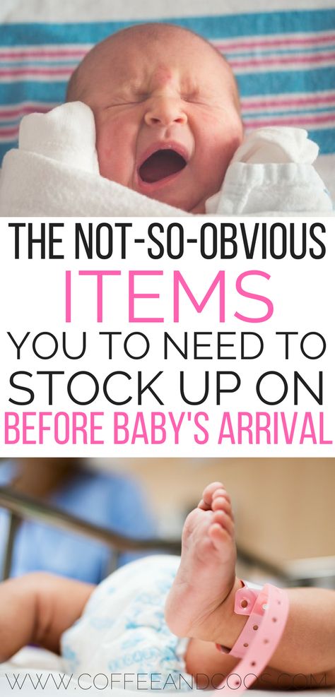 Essential items you need to stock up on before baby's arrival. Here is a list of the no-so-obvious items you need to have on hand when you come home from the hospital. Avoid leaving the house with a new baby and stock up ahead of time! Newborn | Must Have Items | Preparing for Baby | Pregnancy | Home from the Hospital Baby Sleep Problems, Baby Prep, Preparing For Baby, Before Baby, Baby Arrival, Baby Must Haves, Baby Crying, After Baby, Baby Supplies