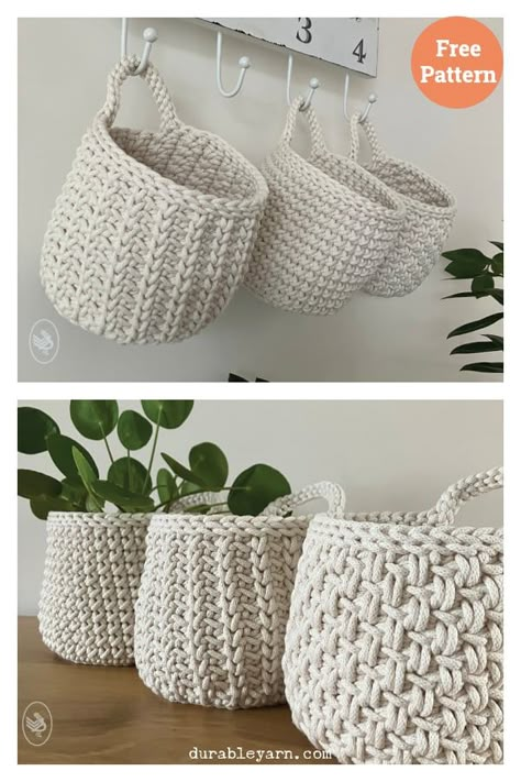 Baskets Free Crochet Pattern Knitting Patterns Hats Women, Easy Crochet Basket Pattern, Crochet Basket Tutorial, Crochet Pouf, Crochet Basket Pattern Free, Yarn Basket, Basket Crochet, Crochet Slipper Pattern, Crochet Baskets