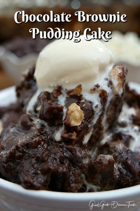 Chocolate Brownie Pudding Cake Great Grub, Brownie Pudding Cake, Chocolate Brownie Pudding, Yummy Chocolate Desserts, Brownie Pudding, Chocolate Pudding Recipes, Decadent Chocolate Cake, Pudding Desserts, Chocolate Dessert Recipes