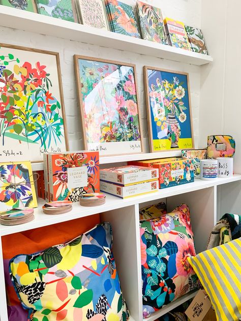 Art Shop Display, Colourful Shop Interior, Art Store Design, Kitty Mccall, Print Shop Design, Art Fair Booth, The Artist's Way, Art Gallery Interior, Store Interiors