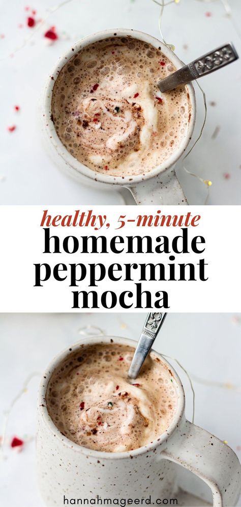 Dairy Free Peppermint Mocha Creamer, Healthy Peppermint Mocha Starbucks, Hot Peppermint Mocha Recipe, Diy Peppermint Mocha Coffee, Healthy Peppermint Mocha Creamer, Homemade Peppermint Tea, Diy Peppermint Mocha Creamer, Peppermint Mocha Coffee Recipe, Homemade Peppermint Mocha Coffee Creamer