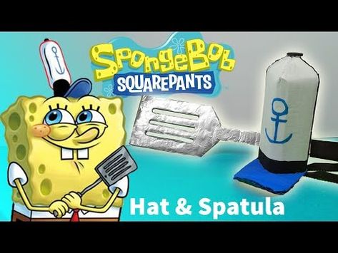 How to Make SpongeBob Hat and Spatula For Kids | Amin Diy and Crafts - YouTube Spongebob Props, Diy Spongebob Decorations, Spongebob Crafts, Spongebob Costume, Diy Sponges, Hat Drawing, Spongebob Party, Clay Stuff, Sailor Hat