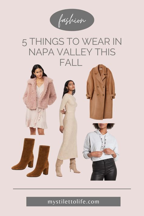 When it comes to visiting Napa Valley in fall, My Stiletto Life has you covered with cozy chic vineyard outfit ideas. Find out what to wear wine tasting in the fall and get inspired with these Napa Valley outfits. I make commissions for purchases made through the link in this pin Napa In Fall, Napa Valley Outfit, Napa Outfit, Napa Valley Wine Tours, Vineyard Outfit, California Street Style, Weekend Outfit Fall, Wine Tasting Outfit, Fall Nyc