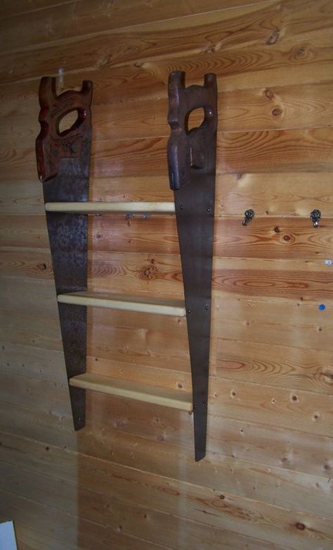 Antiques Repurposed, Hand Saws, Barn Wood Projects, Antique Tools, Hand Saw, Old Tools, Repurposed Items, Rustic Shelves, Home Tools