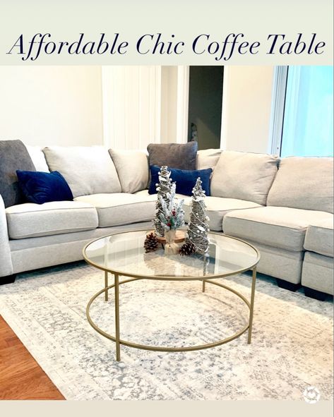 Gold And Glass Coffee Table, Room Decor Glam, Hollywood Glam Interior Design, Round Gold Coffee Table, Glam Interior, Glam Coffee Table, Glam Interior Design, Round Glass Coffee Table, Chic Coffee Table