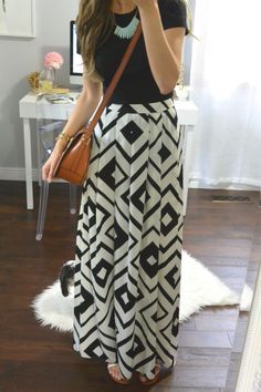 Teaching Outfits, Western Wear Outfits, Maxi Rok, Diy Vetement, Skirt Outfit, Maxi Skirts, Wearing Clothes, 2016 Fashion, Mode Outfits