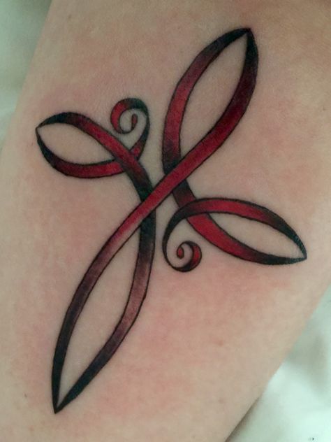 Symbol for strength, faith and infinity Strength Symbols Tattoo, Tattoos Meaning Strength, Strength Symbol, Symbol Tattoos With Meaning, Symbols Of Strength Tattoos, Tato Salib, Small Wave Tattoo, Sister Tattoo Designs, Tato Dengan Makna