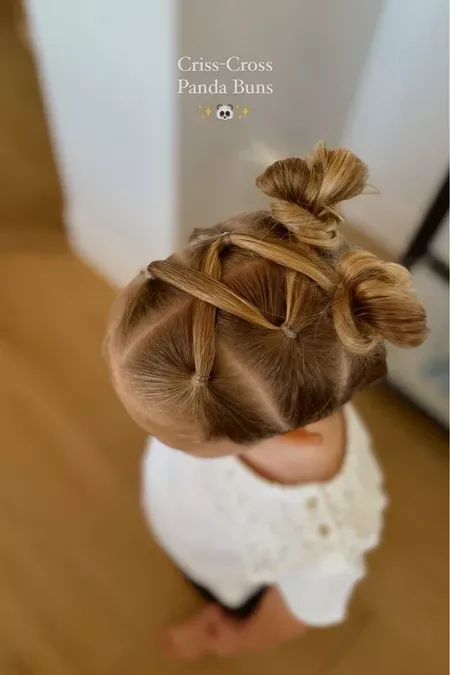 Cute summer hairstyle for little girls! We love this fun buns hairstyle for summertime. Save for when you need hair ideas! Braided Hairstyles For Shorter Hair, Summer Hairstyles For Girls Kids, Little Kid Hairstyles Easy, Back To School Haircuts For Girls Kids, Nursery Hairstyles, Hair Styles For Short Hair Girls Kids, Short Girl Hairstyles For Kids, Kids Beach Hairstyles, Hairstyles For Long Hair Girls Kids