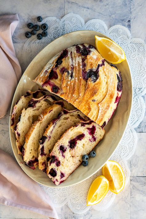 Blueberry Cream Cheese Sourdough, Blueberry Lemon Sourdough, Lemon Blueberry Sourdough, Lemon Sourdough, Blueberry Sourdough, Blueberry Lemon Bread, Best Bread Machine, Sourdough Starter Discard Recipe, Bread Sourdough