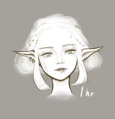 Spend 1hr drawing anything with the word "elf" https://www.instagram.com/p/CJhUGn4LSP7/?igshid=1qrksl4z2m7n4 Droopy Elf Ears Drawing Reference, Elf Ear Piercing Drawing, Downturned Elf Ears, Elf Earrings Drawing, Elf Ears Front View, Fairy Ears Drawing, How To Draw Elf Ears, Elf Ear Reference, Elf Side Profile