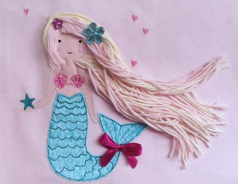 image 0 Mermaid 3d, Embroidery Hearts, Embroidery Files, Embroidery Patterns, Machine Embroidery, Embellishments, Etsy Seller, Mermaid, Etsy Accessories