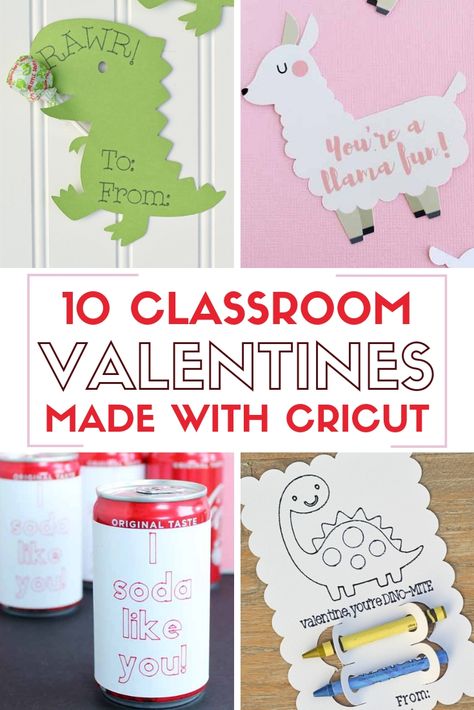 10 Classroom Valentines You Can Make with Cricut #cricut #cricutmade #valentines #diyvalentines #handmade #easycraft #tutorials #schoolvalentines Cricut Valentine Ideas, Cricut Valentines Projects, Diy Gifts Cheap, School Valentines, Classroom Valentines, Diy Valentines Cards, Easy Handmade Gifts, Valentine Gifts For Kids, Valentine Projects