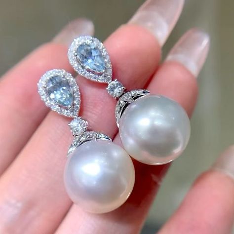 ANNIE CASE FINE JEWELRY on Instagram: "Aquamarine & South Sea Pearl earrings  12mmTop grade Flawless Australian White South Sea Pearls  With certificate from Pearl Science Laboratory  18k White gold . Diamond 💎0.45ct . Aquamarine 1.05ct. Dm for inquiries. @anniecasepearl  . . . . . .HYL240504WSE45100 #pearl#pearls#pearljewelry#pearllover#lovepearls#pearladdict#finejewelry#jewelryaddict#jewelryaddiction#anniversarygift#giftforher#birthdaygift#pearlearrings#southseapearls#aquamarineearrings#diamondearrings#anniecasepearl" Science Laboratory, South Sea Pearls Earrings, Laboratory Science, Aquamarine Jewelry, Sea Pearl, South Seas, Sea Pearls, South Sea Pearls, Aquamarine