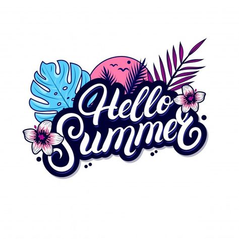 Tropical Lettering, Tropical Typography, Summer Lettering, Summer Typography, Typography Logo Inspiration, Summer Logo, Dark Summer, 타이포그래피 포스터 디자인, Summer Illustration