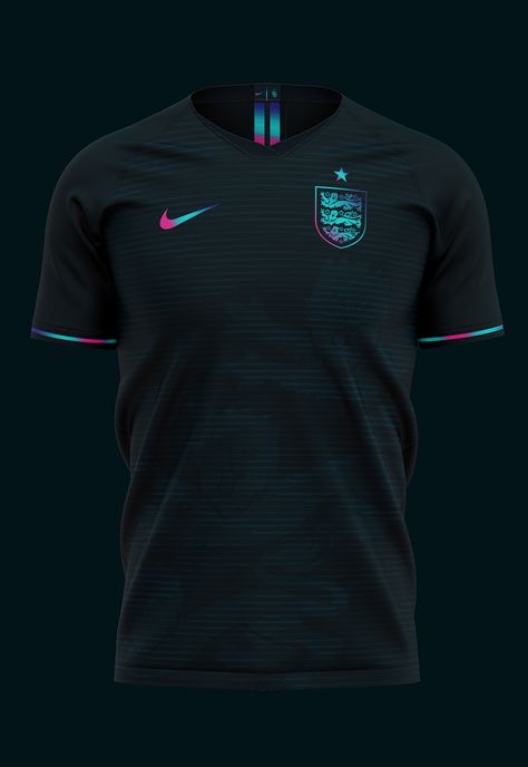 NIKE ENGLAND JERSEY on Behance Jersey Futsal Printing Design, England Jersey, Team Shirt Designs, Football Shirt Designs, Football Jersey Outfit, Best Jersey, Sports Tshirt Designs, Sport Shirt Design, Sports Jersey Design