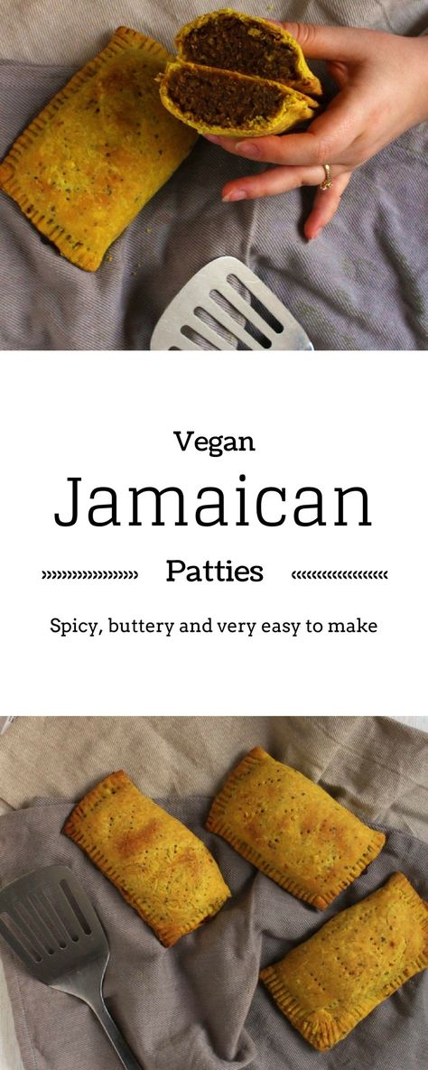 Vegan Jamaican, Jamaican Patties, Caribbean Dishes, Jamaican Patty, Vegan Transition, Plat Vegan, Vegan Pastries, Diy Easy Recipes, Spanish Recipes