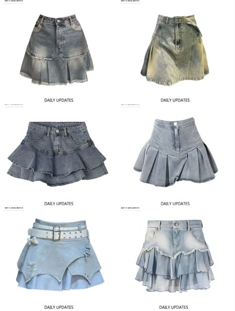 Jean Skirt Outfit, Aesthetic Skirt, Clothes Tips, Jean Skirt Outfits, Y2k Skirt, Diy Skirt, Makeup Style, Layering Outfits, Skirt Outfit