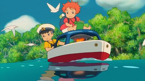 Studio Ghibli — Some cute pictures from the movie “Ponyo On The... Ghibli House, Ponyo Anime, Door Painting, 300 Pieces Jigsaw Puzzle, Personajes Studio Ghibli, Studio Ghibli Background, Ghibli Artwork, Studio Ghibli Movies, Studio Ghibli Art