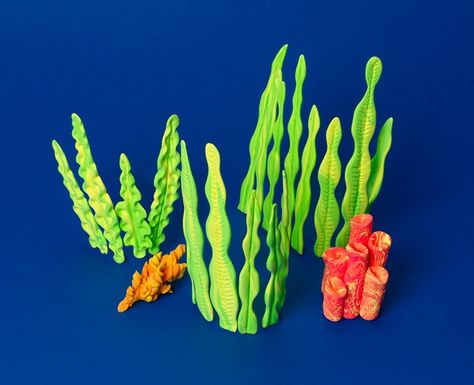 There are thousands of species of beautifully colored plants and animals in the world’s oceans. Create your very own bright neon species! Ocean Diagram, Ecosystem Project, Coral Reef Craft, Ocean Diorama, Ocean Theme Crafts, Ocean Habitat, Ocean Projects, Ocean Unit, Model Magic