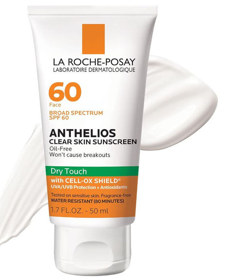 La Roche-Posay Anthelios Clear Skin Dry Touch Sunscreen SPF 60, Oil Free Face Sunscreen for Acne Prone Skin, Won't Cause Breakouts Sunscreen For Acne Prone Skin, Best Drugstore Sunscreen, La Roche Posay Sunscreen, Soft Clouds, Sunscreen Oil, Night Time Skin Care Routine, Beauty Care Routine, Roche Posay, La Roche Posay