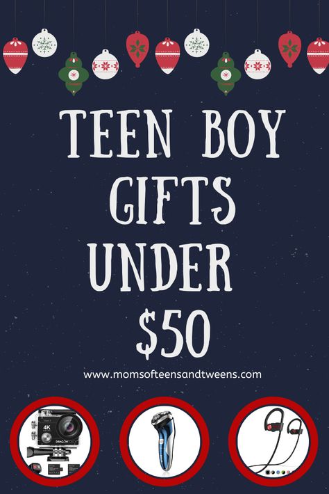 Teen boys can be tough to buy for - especially in this "Fortnite" world we're living in. Here's a look at some fresh ideas - and they won't break the bank. Each of these gifts are less than $50, and each of these gifts are definite winners. Toss them into your cart, wrap them up, and know that come Christmas morning? You'll be crowned the Gift Giving Champion ... which is totally a real thing. #teenboy #teenagergifts #boygifts #under50gifts #boy #teenager Boy Teenager, Christmas Gifts For Teenagers, Teen Gifts, Raising Teenagers, Teen Christmas Gifts, Gift Crafts, Themed Gift Baskets