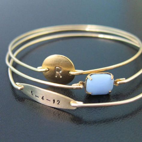 The perfect way to celebrate your first year of motherhood is through a piece of jewelry you can wear around all day, every day. This one — personalized with your baby's initials, birthdate, and gender stone — is a great choice. ($49.95; etsy.com) Personalized Mom Jewelry, Mom Bracelet Personalized, Mom Jewelry Personalized, Mom Bracelet, Dear Baby, First Mothers Day Gifts, Moms Bracelet, Baby Bracelet, Anniversary Jewelry