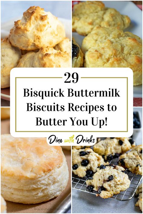 Collage of 4 bisquick buttermilk biscuits recipes. Biscuit Mix Recipe Ideas, Biscuits Made With Bisquick, Bisquick Recipes Biscuits, Bisquick Drop Biscuits, Bisquick Inspired Recipes, Impossible Recipes, Bisquick Mix Recipe, Carbquik Recipes, Bisquick Biscuits