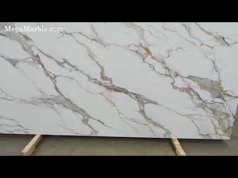 White Quartz Kitchen Countertops – Mega Stone White Quartz With Black And Gold Veins, Calcutta Gold Quartz Countertops, Marble Kitchen Ideas, White Quartz Kitchen, Calacatta Gold Quartz, Calcutta Gold, Calacatta Quartz, Countertop Ideas, Grey Quartz