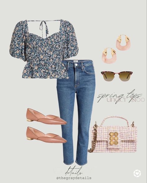 Spring Fashion Outfits 2023, Feminine Ootd, Spring Shoes 2023, Minimalist Outfit Casual, Premier League Logo, Floral Top Outfit, Spring Jeans, Feminine Casual, Trendy Outfit Ideas