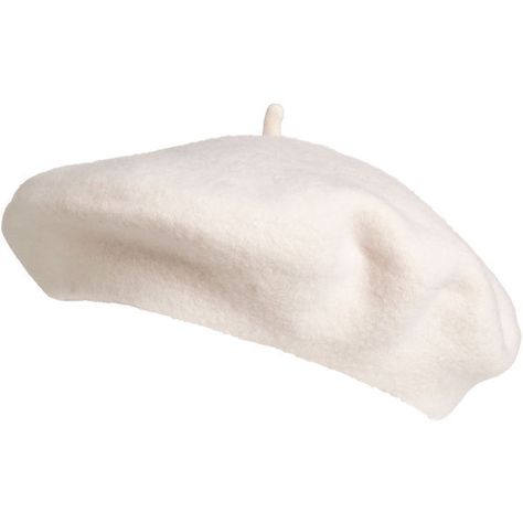 Wool Beret $12.99 (240 MXN) ❤ liked on Polyvore featuring accessories, hats, wool beret, wool hat, beret hat, white hat and white beret White Winter Hat, Topi Baret, White Beret, Felt Beret, French Beret Hat, Brixton Hat, Grafic Tees, Beret Hats, Japanese Pearls