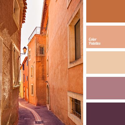 The narrow streets of old European cities in hot summer afternoon are full of these colours - chocolate and beige, muted peach and lavender, violet. Prepar. Appartment Decoration, Facade Color, Color Seeds, Colour Catalogue, Southwestern House, In Color Balance, Color Palette Ideas, Wall Living Room, Peach Aesthetic