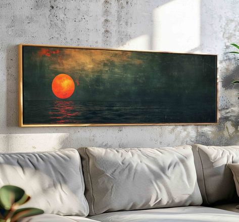 FrameOrWall - Etsy UK Wall Art High Ceilings Living Rooms, Abstract Art Dark Colors, Wall Art Behind Bed Master Bedrooms, Large Painting For Living Room, Art For Him Boyfriends, Wall Art Mens Apartment, Horizontal Wall Art Bedroom, Boho Chic Artwork, Art For High Ceilings Wall