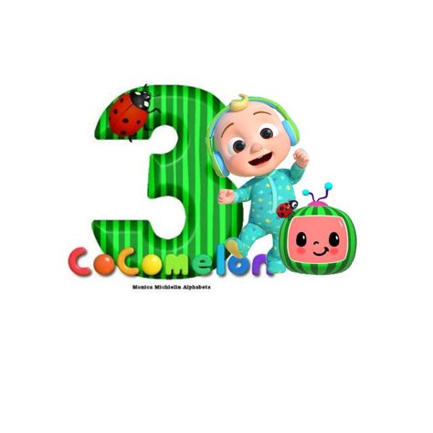 cocomelon no.3 Cocomelon 3rd Birthday, Cocomelon Cake, 1st Birthday Signs, Birthday Signs, Birthday Cake Topper Printable, Happy Birthday Candles, Wheels On The Bus, 3rd Birthday, Baby Wearing