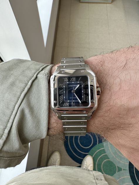 Perfect watch to gift him for Valentine's Day. Men's Cartier Watches. Cartier Mens Watch, Vintage Cartier Watch, Cartier Watches Mens, Watches Cartier, Wedding Fits, Seiko Mod, Cartier Santos, Cartier Tank, Cartier Men