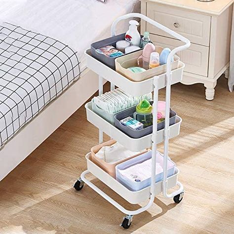 LEMROE 3 Tier Storage Trolley with Plastic Shelves and Metal Frame Organiser Rolling Storage Cart with Wheels (Black) : Amazon.co.uk: Home & Kitchen Trolley Storage, Laundry Room Organization Storage, Baby Trolley, Mobile Shelving, Cart With Wheels, Kitchen Storage Cart, Rolling Storage Cart, Storage Trolley, Kitchen Baskets