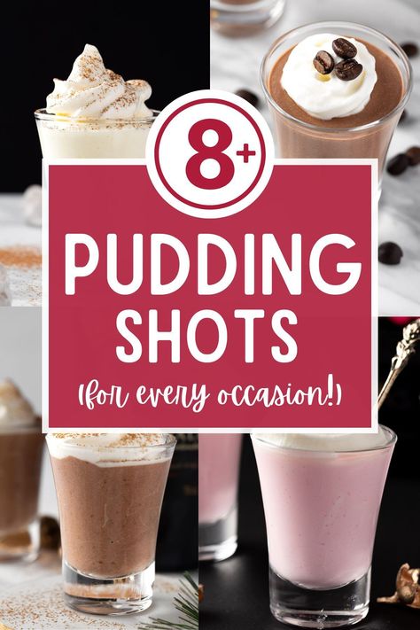 Pudding Jello Shots Alcohol, Alcoholic Pudding Shots Recipes, Boozy Pudding Desserts, Summer Pudding Shots Alcoholic, Root Beer Float Pudding Shots, Moonshine Pudding Shots, Egg Nog Pudding Shots Recipe, Red Pudding Shots, Pudding Shots Chocolate