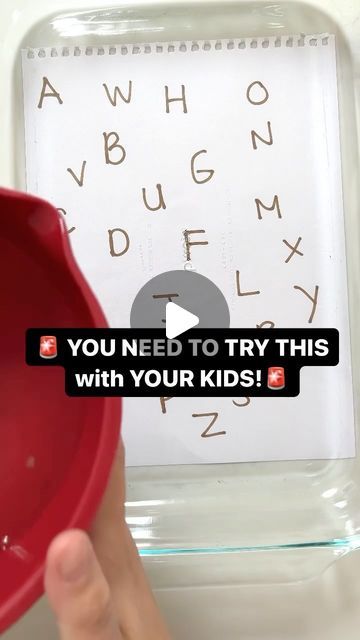 Natalie & Natasha | DIY KIDS ACTIVITIES on Instagram: "⭐️ALPHABET MySTeRy water ⬇️⬇️ 🙋🏻‍♀️🙋🏻‍♀️Hello ! Natalie & Natasha here from @mumbee_hive ! We love helping parents make learning fun by sharing DIY & InExpensive kid activities! We hope you ♥️FOLLOW ♥️ for more! 💧Mystery water 💧 •Place a sheet with the alphabet underneath a clear baking dish •Add in food colouring to make it a dark colour and mix together to hide the letters (⭐️Some people mix food colouring with corn starch so it’s foggy/hide the letters) •Using a glass cup to look like a magnifying glass to find the hidden letters •Mark off each letter you find! ‼️Alternative with no food colouring try washable black paint! #water #waterplay #sensoryplay #alphabet #learning #learningisfun #learningactivities #educational #edu Secret Letters Activity, Mystery Water Activity, Hidden Letters Activity, Letter Games For Kids, Body Parts Preschool Activities, Screen Free Kids, Hidden Letters, Abc Centers, Body Parts Preschool