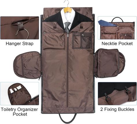 Leather Garment Bag for Travel, Modoker Carry On Suit Carrier Travel Bag with Shoulder Strap/Multiple Pockets - Ideal for Business Trips & Weekend Getaways - The Garment Duffel Bag Leather Garment Bag, Suit Carrier, Bag For Travel, Travel Set, Garment Bag, Garment Bags, Business Travel, Duffel Bag, Weekend Getaways