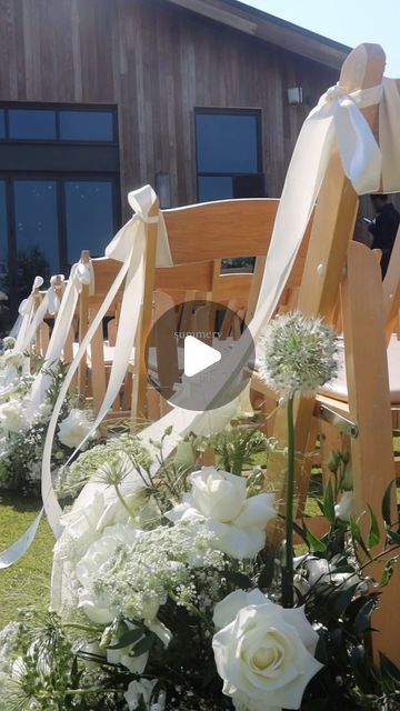 WEDDING CONTENT CREATOR on Instagram: "it’s the bows on the chairs 🤍🕊️✨ @thehouseofhonor_ blew me away with all the simple details!!

 #bows #weddingdetails #summerwedding #simplewedding #softwedding #weddingflorals #details #weddingcontentcreator #texaswedding #dallas" Bows For Wedding Decorations, Wedding Chairs With Bows, Bows On Chairs Wedding Ceremony, Wedding Ceremony Simple Decorations, Bow On Chair Wedding, Ribbons On Chairs For Wedding, Ceremony Details Wedding, Wedding Aisle Bows, Bows On Chairs Wedding