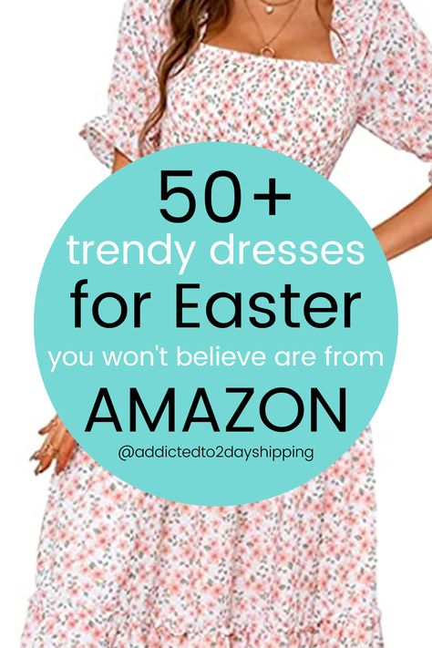 This spring, Amazon Fashion has you covered with the latest styles in women's dresses to get you ready for Easter celebrations. From floral prints and pastels to elegant midi dresses, you'll find something perfect for the occasion. Whether you are heading to a spring wedding, brunch with friends, or a day at the races, you'll find the perfect dress to suit your style. Spring Dress Ideas For Women, Rainy Easter Outfits For Women, Pastel Easter Outfits For Women, Cute Easter Dresses For Women, Pink Easter Dress Women, Easter Womens Outfits Casual, Easter Dresses Amazon, Easter Jumpsuit For Women, Ladies Easter Outfits