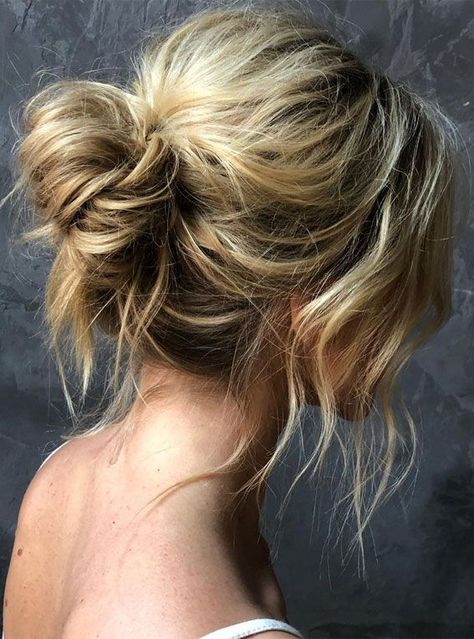 Birthday Hairdo, Loose Wedding Updo, High Bun Wedding Hair, Hairstyles For Blondes, Boho Updo Hairstyles, Elopement Hair, Fine Hair Updo, Hair Bump, Bridesmaid Hair Inspo