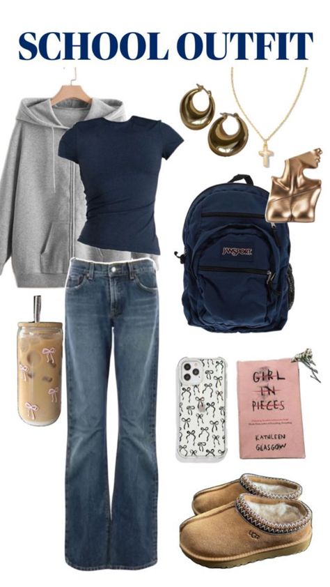 School Appropriate Outfits, Fall Outfits For School, Back To School Outfit, Downtown Outfits, Outfits For School, Outfit Inspo Casual, Trendy Outfits For Teens, Casual School Outfits, Cute Outfits For School